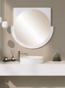 Oglinda decorativa Lucky Mirror - White, Alb, 2x70x65 cm