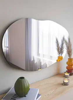 Oglindă Lossa - Black, Negru, 52x89x2 cm