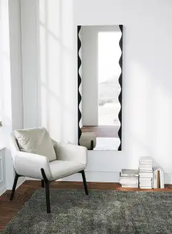 Oglindă Melodia - Black, Negru, 2x140x50 cm