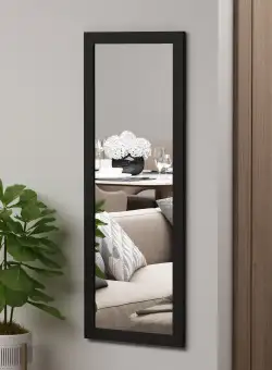 Oglindă Omilo - Black, Negru, 2x105x40 cm