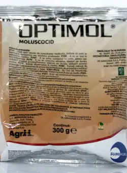 Optimol 300 gr, moluscocid impotriva melcilor, cu perioada lunga de actiune, SumiAgro (vita de vie, zmeur, mur, capsun, cartof, sfecla, conopida, brocoli, salata, varza, mazare, fasole, oleaginoase, cereale, porumb, flori)