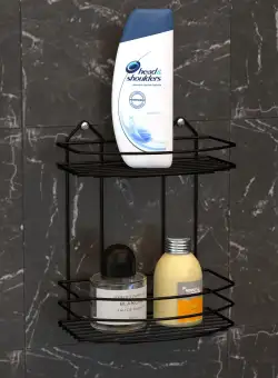 Organizator de baie BK008, Negru, 24x15x28 cm