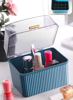 Organizator de machiaj Pufwin, Gri, 14 x 12 x 10 cm