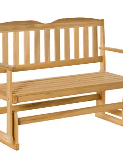 Outsunny Bancă Balansoar pentru Exterior, 2 Locuri, Design Clasic, din Lemn de Brad, cu Cotiere | Aosom Romania
