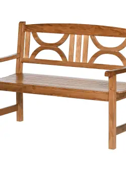 Outsunny Bancă din Lemn cu 2 Locuri pentru Grădină, Design Natural, Confortabil și Durabil, Ideal pentru Exterior, Natural | Aosom Romania