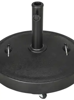 Outsunny Bază Umbrelă 23.5kg cu Manivele și Roți Blocabile, Suport din Rășină/Oțel, Ø53x41 cm, Negru | Aosom Romania