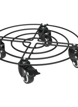 Outsunny Carucior pentru plante metalic de 30 cm, carucior rotund pentru plante, suport pentru plante cu roti si frane | AOSOM RO