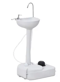 Outsunny Chiuvetă Portabilă cu Rezervor de Apă 17L și 2 Roți, 51x33.5x103cm | Aosom Romania