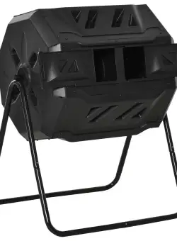 Outsunny Compostor Casnic Rotativ pentru Grădină și Balcon, 71x64x92cm, Ușor de Utilizat | Aosom Romania