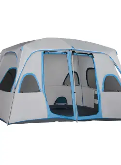 Outsunny Cort Spațios pentru Camping, Ideal pentru 4-8 Persoane, Ușor de Montat, 400x240x210cm | Aosom Romania