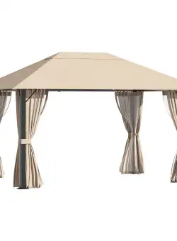 Outsunny Foisor de Grădină 3.98x2.98m, Echipat cu Plasă Anti-Țânțari, Spațiu Relaxare în Aer Liber, Ideal pentru Curte și Grădină | Aosom Romania