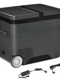 Outsunny Frigider Portabil Electric 45L cu Maner Telescopic și Roți Ușor de Transportat | Aosom Romania