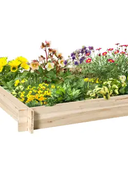 Outsunny Jardinieră din Lemn de Brad, Montare Ușoară fără Suruburi, 100x100x16 cm, Perfectă pentru Orice Grădină | Aosom Romania