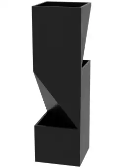 Outsunny Jardiniera inalta 100cm cu 3 zone de plantare, Negru