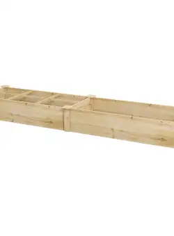 Outsunny Jardiniera Mare din Lemn pentru Gradina, Ghiveci Înălțat cu 2 Compartimente pentru Plante de Exterior, Ierburi | Aosom Romania