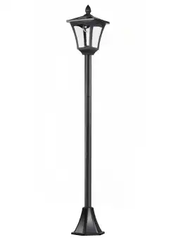 Outsunny Lanternă Solară pentru Grădină, Felinar LED cu Panouri Solare, Design Modern, 18x18x160 cm, Negru | Aosom Romania