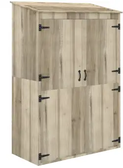 Outsunny Magazie de Gradina din Lemn pentru Depozitarea Uneltelor, Magazie de Gradina cu Usi Duble cu Magneti | AOSOM RO