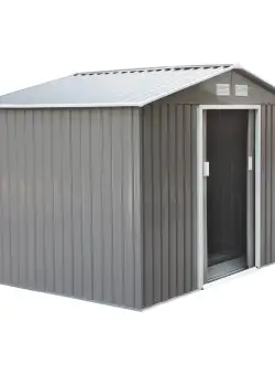 Outsunny magazie scule si unelte, casuta de gradina din fier, sopron pentru exterior 277x191x192 cm | Aosom RO