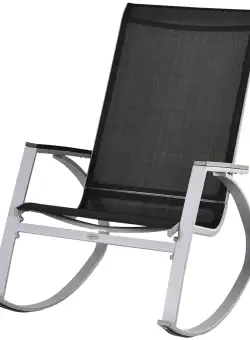 Outsunny Scaun Balansoar de Exterior, Confortabil și Stilat, Rezistent la Intemperii, 107x60x93cm, Negru | Aosom Romania