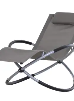 Outsunny Scaun Balansoar Zero-Gravity din Textilen, Design Ergonomic, Confort Superior, Gri, 154x80x84cm | Aosom Romania