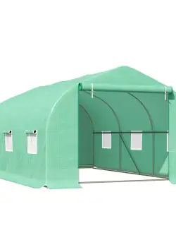 Outsunny sera cu acoperis inclinat, sera pentru gradina din PE, sera pentru plante, legume, fructe, verde | Aosom Ro