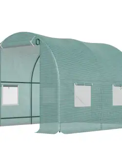 Outsunny sera de gradina din PE, pentru plante, legume, fructe, protectia plantelor 245x200x198cm, verde | AOSOM RO