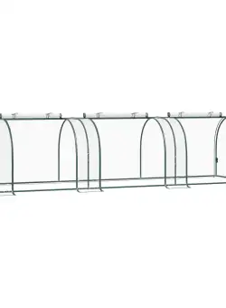 Outsunny Seră de Grădină pentru Plante, Legume, Fructe, cu 3 Uși, Structură din Oțel și PVC, 300x100x80cm | Aosom Romania