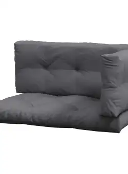 Outsunny Set 3 Perne Hidrofobe pentru Sezut și Spătar Paleti Exterior Gri | Aosom Romania