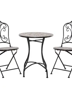 Outsunny Set Bistro de Grădină 3 Piese, Stil Cafea, cu Masă și 2 Scaune Pliabile | Aosom Romania