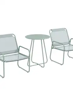 Outsunny Set Bistro pentru Exterior din 3 Piese, Masa și Scaune pentru Terasă cu Țesătură din Plasă, Design Elegant | Aosom Romania