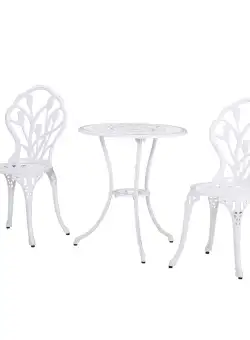 Outsunny Set de Gradina 3 Piese din Aluminiu cu 2 Scaune