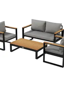 Outsunny Set din 4 piese de mobilier pentru gradina cu canapea pe