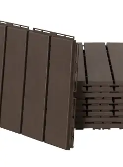 Outsunny Set Plăci de Gresie pentru Pavaj Terasă 30x30x2cm 0.81mq Maro | Aosom Romania