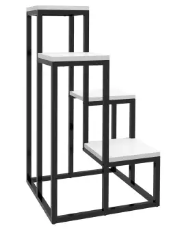 Outsunny Stand de Flori pe 4 Niveluri, Raft de Colt pentru Plante, Suport de Expunere pentru Ghivece, pentru Camera de Zi, Terasa, Balcon, Alb