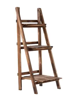 Outsunny Suport pentru Plante Pliabil Jardiniera din lemn de molid cu 3 niveluri Raft de Exterior pentru Plante Suport pentru Flori 40x37x93cm