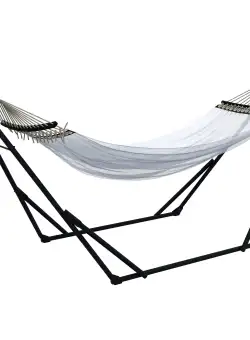Outsunny Suport Pliabil pentru Hamac cu Hamac, Hamac Portabil cu Cadru Metalic, Suport 2 in 1 pentru Plasa de Hamac, Suport pentru Scaun de Hamac