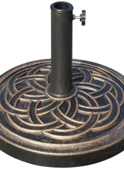 Outsunny Suport Umbrelă 12kg, Design Rotund, Stil Bronz, pentru Exterior | Aosom Romania