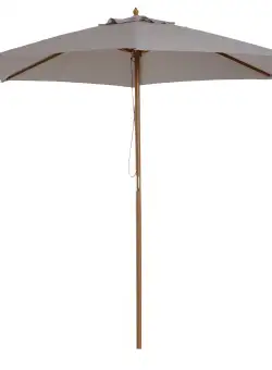 Outsunny Umbrelă de Grădină 2.5x2.3m Parasolar cu 6 Nervuri din Lemn și Poliester Crem | Aosom Romania