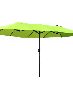Outsunny Umbrelă de Grădină Verde Deschis cu Manivelă din Oțel și Poliester 460x270x240cm | Aosom Romania