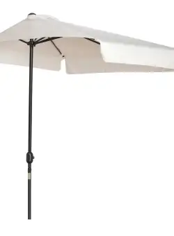 Outsunny Umbrela dreptunghiular pentru gradina cu manivela, 230x130x249cm, Alb Crem | Aosom Ro