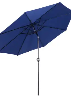 Outsunny Umbrelă pentru Grădină Φ300cm, Stâlp Demontabil, Metal și Poliester, Albastru | Aosom Romania