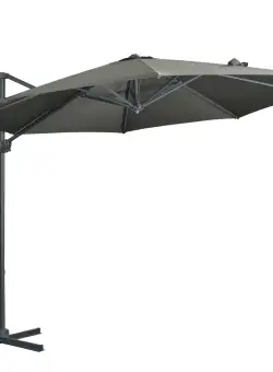 Outsunny Umbrelă Solară de Grădină Decentralizată cu Înclinare și Rotație 360° Ø294x248cm Gri | Aosom Romania