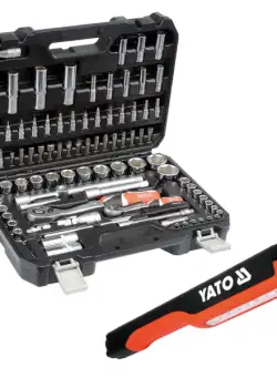 Pachet YATO, Trusa chei tubulare profesionala, CrV, 94buc + Lanterna de buzunar, cu led, 80lm