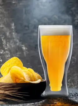 Pahar cu pereti dubli - 350 ml - pentru bere, frappe si racoritoare