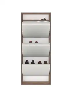 Pantofar HIDE RF140402, cu 3 rafturi, nuc, 50x15x124 cm