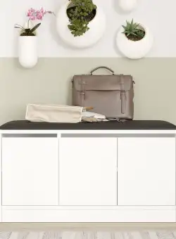 Pantofar Octopod cu 3 usi si taburet, 90 x46 x 36 cm