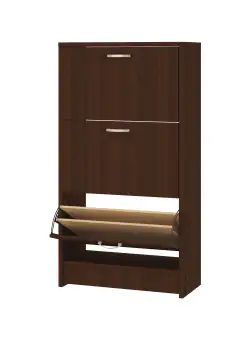 Pantofar Rin, 3 Usi, Wenge, 63 x 30 x 120 cm