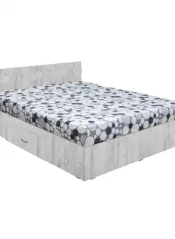 Pat ALMA, cu sertar, pin antichizat, 160x200 cm