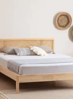 Pat dublu Izabelya 150, Natural, 150x90x200 cm