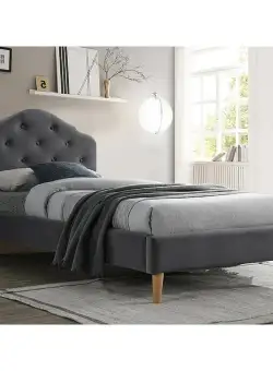 Pat Ely 2 tapitat catifea gri, somiera inclusa 90cm/200 cm